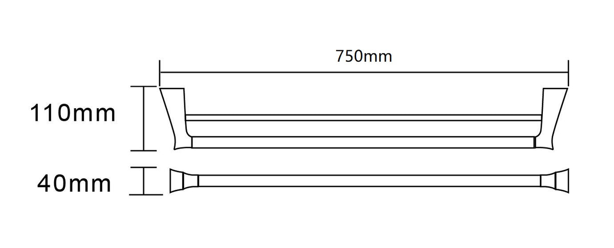 Zenmo Exon 75cm Double Towel Rail