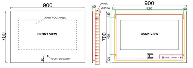 Zenmo MNLite LED Mirror 900mm