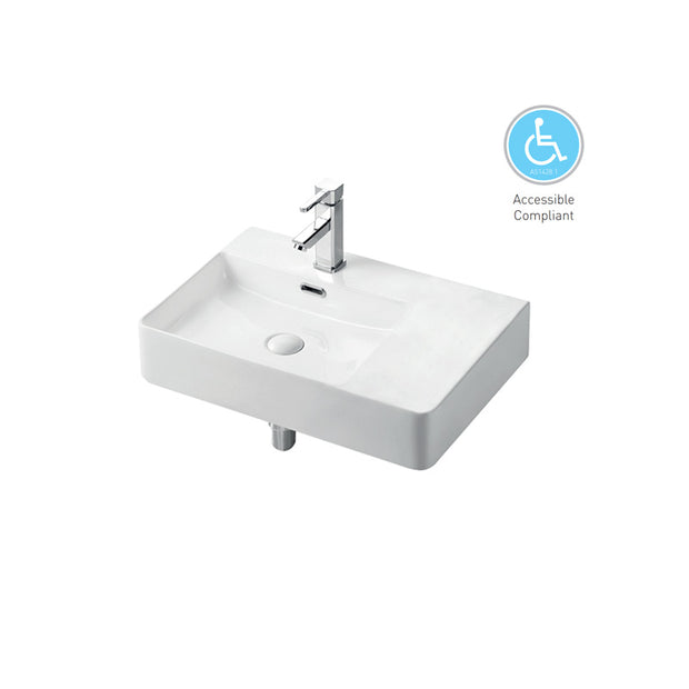 Zenmo Urbano Wall Hung Basin Left Hand Bowl in Gloss White