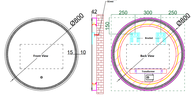 Zenmo Eclipse Round LED Mirror 800mm