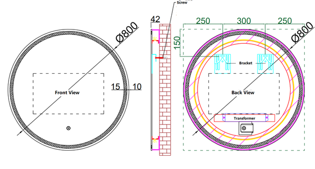Zenmo Eclipse Round LED Mirror 800mm
