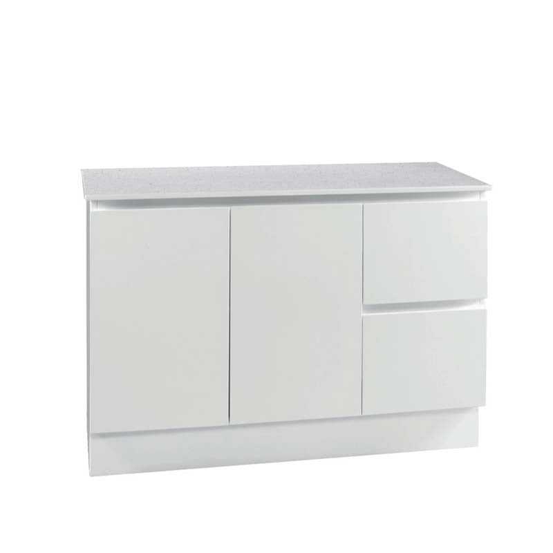 Zenmo Roxio Floor Standing Vanity 1200mm White Stone Top (basin not included)