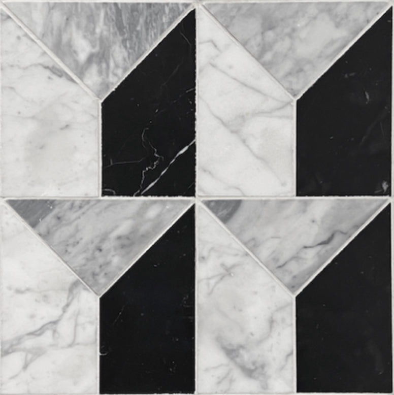 ART DECO BARDIGLIO + CARRARA + NERO SHEET SIZE 306X306X7 - ART DECO BARDIGLIO -02