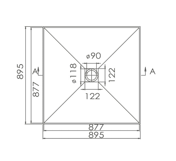 Zenmo SMC Tile Tray with Grate 895 x 895mm