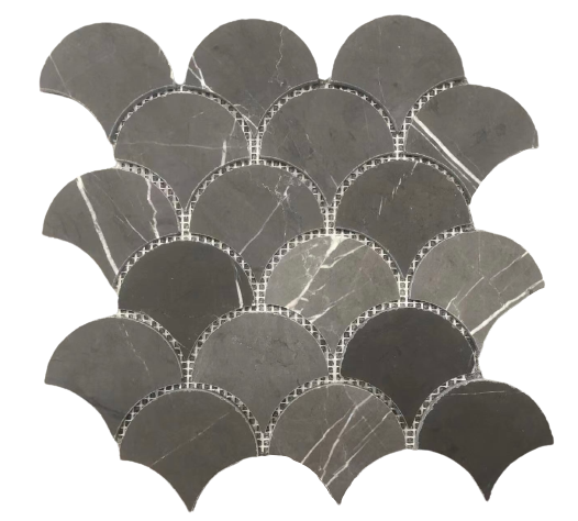 FISHSCALE PIETRA GREY HONED CHIP SIZE 67X79X7MM/SHEET SIZE 246X247X7MM - FISHSCALE PIETRA GREY -01