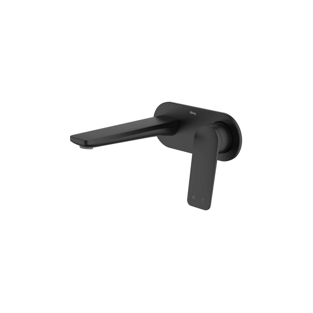 Vela Basin/Bath Set with 165mm Wall Spout in Black - One cover plate