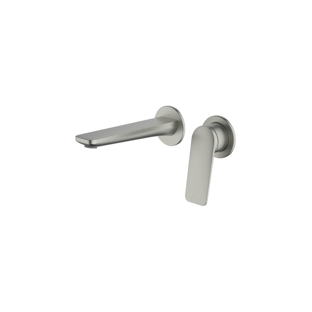 Vela Basin/Bath Set with 165mm Wall Spout in Brushed Nickel - Two cover plates