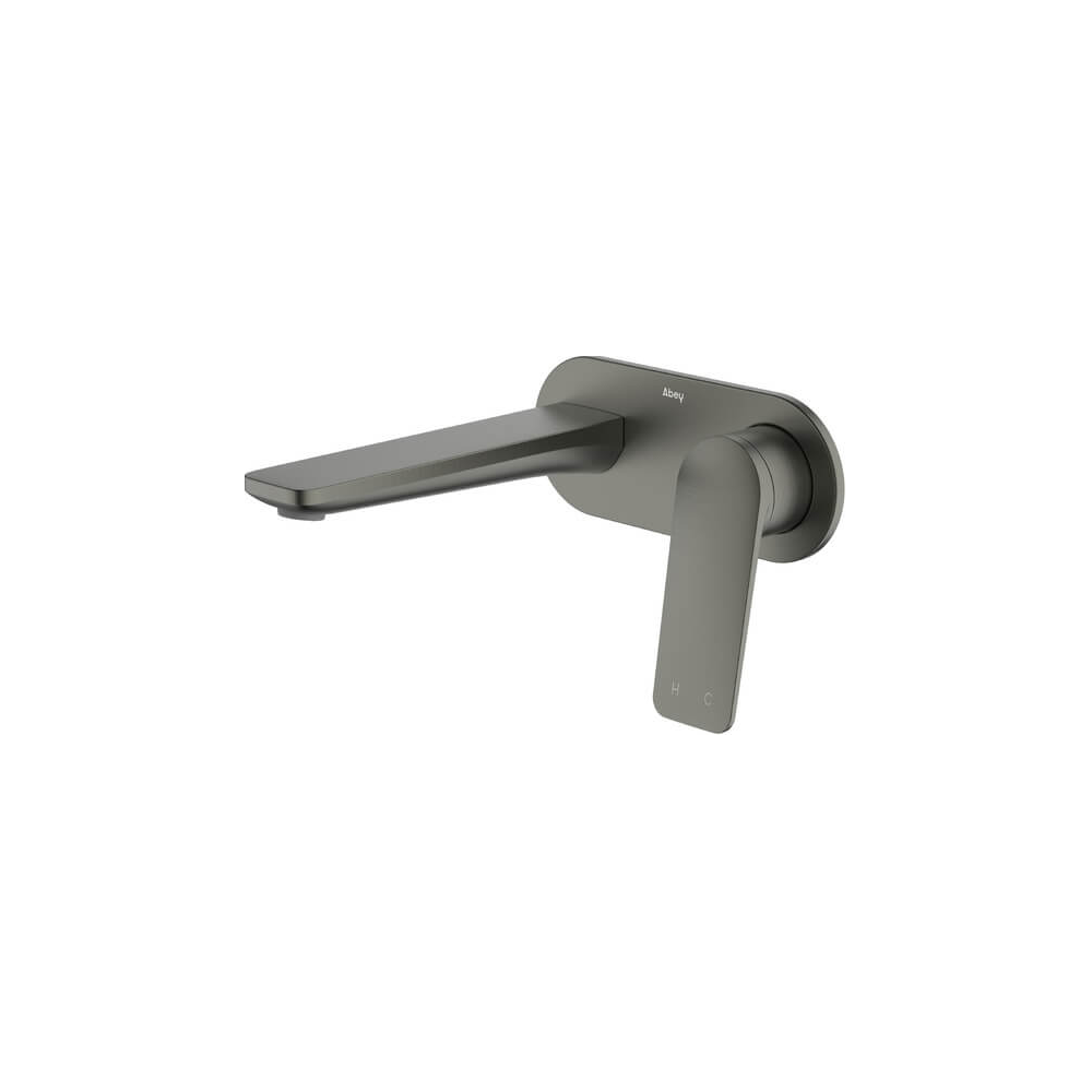 Vela Basin/Bath Set with 165mm Wall Spout in Gun Metal - One cover plate