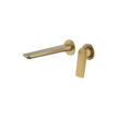 Vela Basin/Bath Set with 220mm Wall Spout in Brushed Brass - Two cover plates