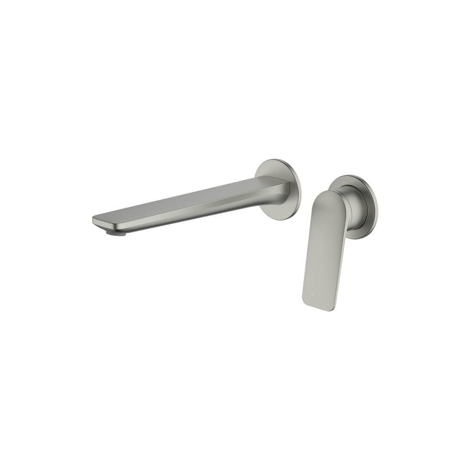 Vela Basin/Bath Set with 220mm Wall Spout in Brushed Nickel - Two cover plates