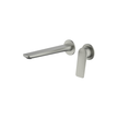 Vela Basin/Bath Set with 220mm Wall Spout in Brushed Nickel - Two cover plates