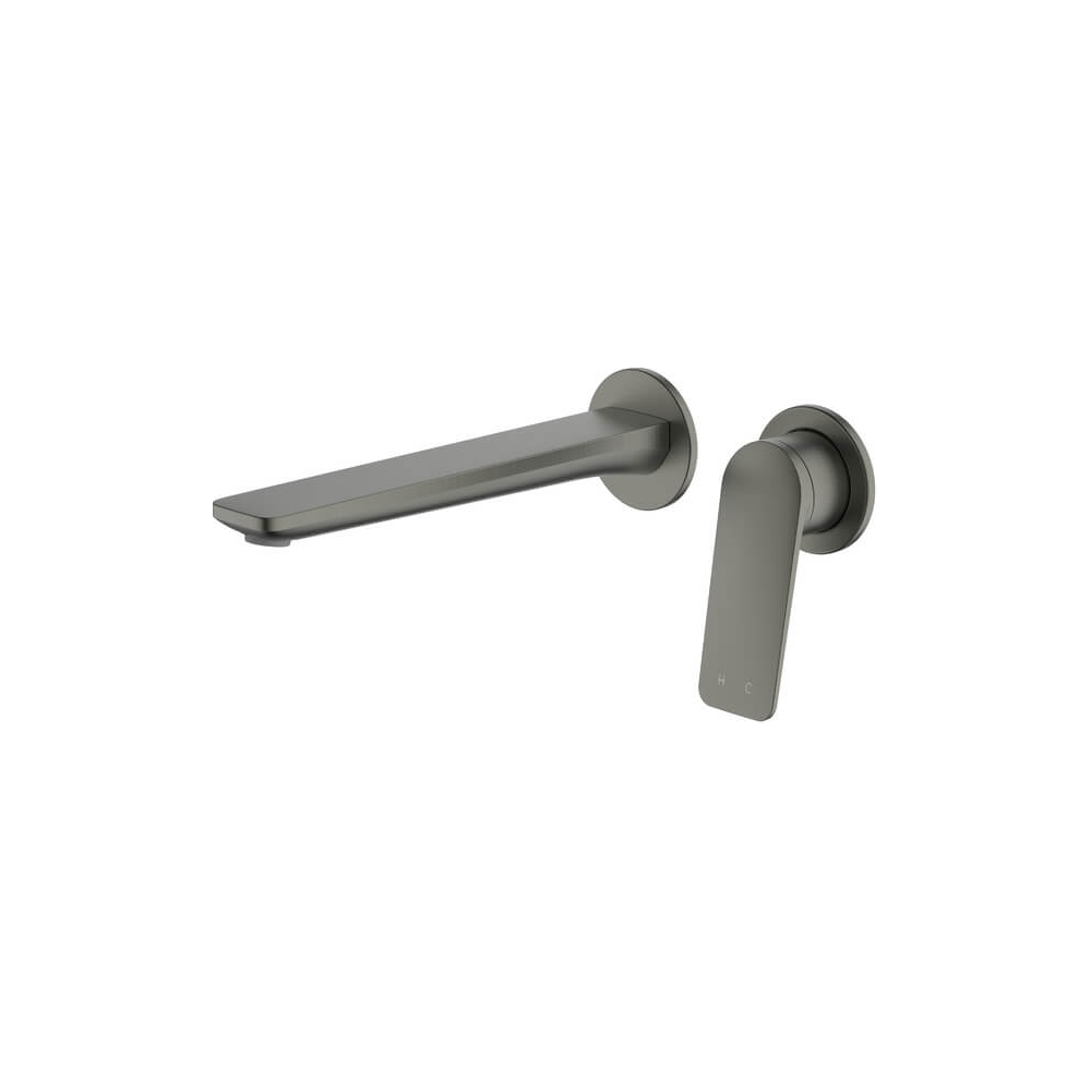 Vela Basin/Bath Set with 220mm Wall Spout in Gun Metal - Two cover plates
