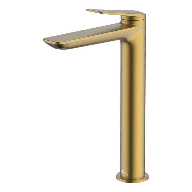 Vela High Basin Mixer in Brushed Brass