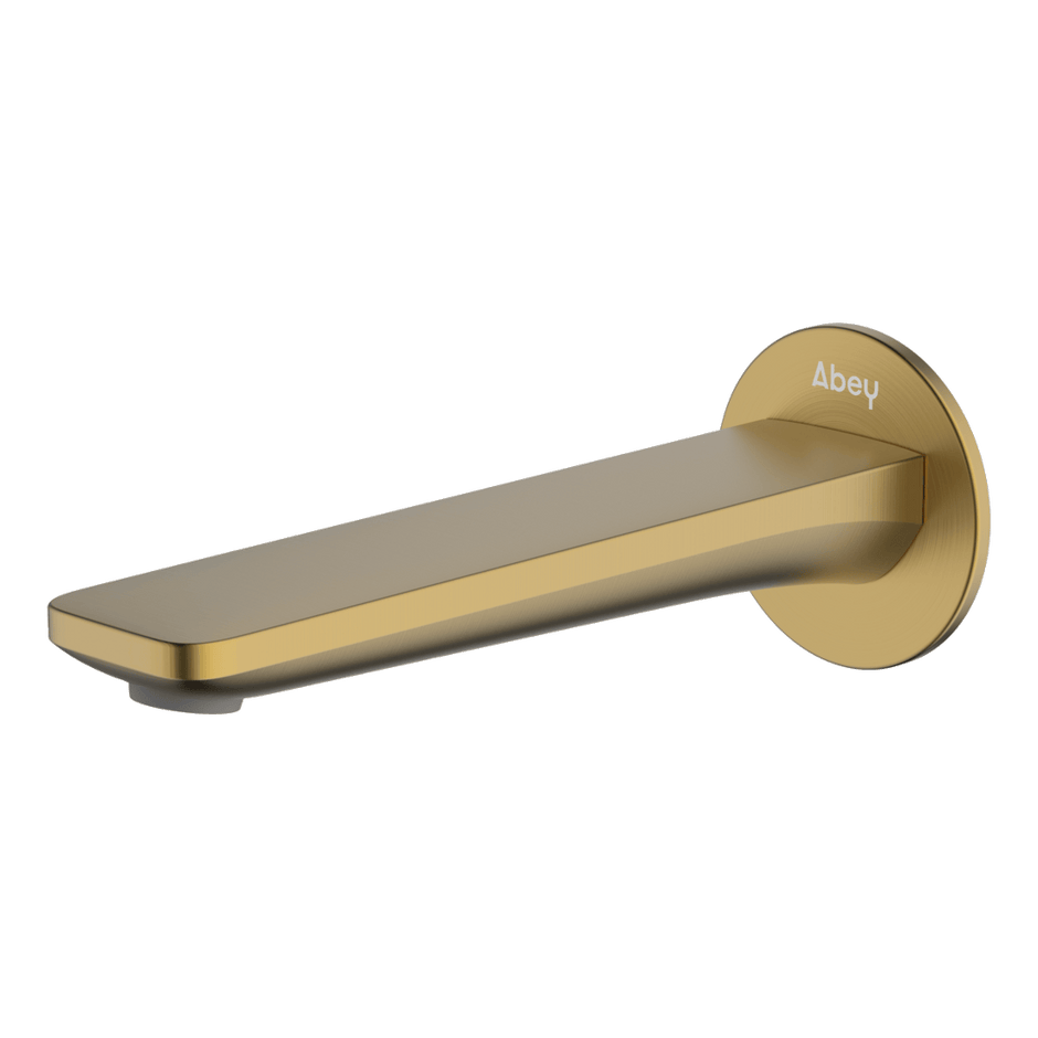 Vela Wall Spout 165mm in Brushed Brass