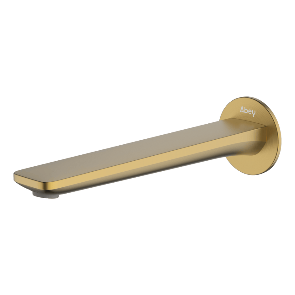 Vela Wall Spout 220mm in Brushed Brass