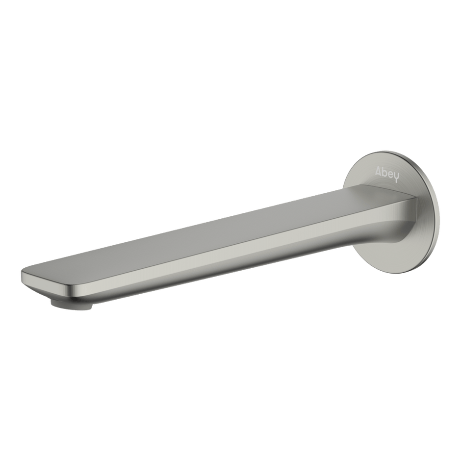 Vela Wall Spout 220mm in Brushed Nickel