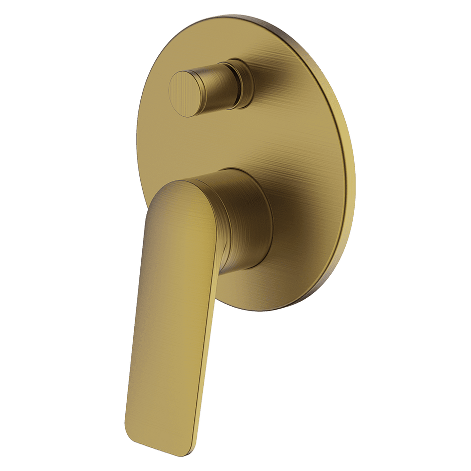 Vela Diverter Mixer in Brushed Brass