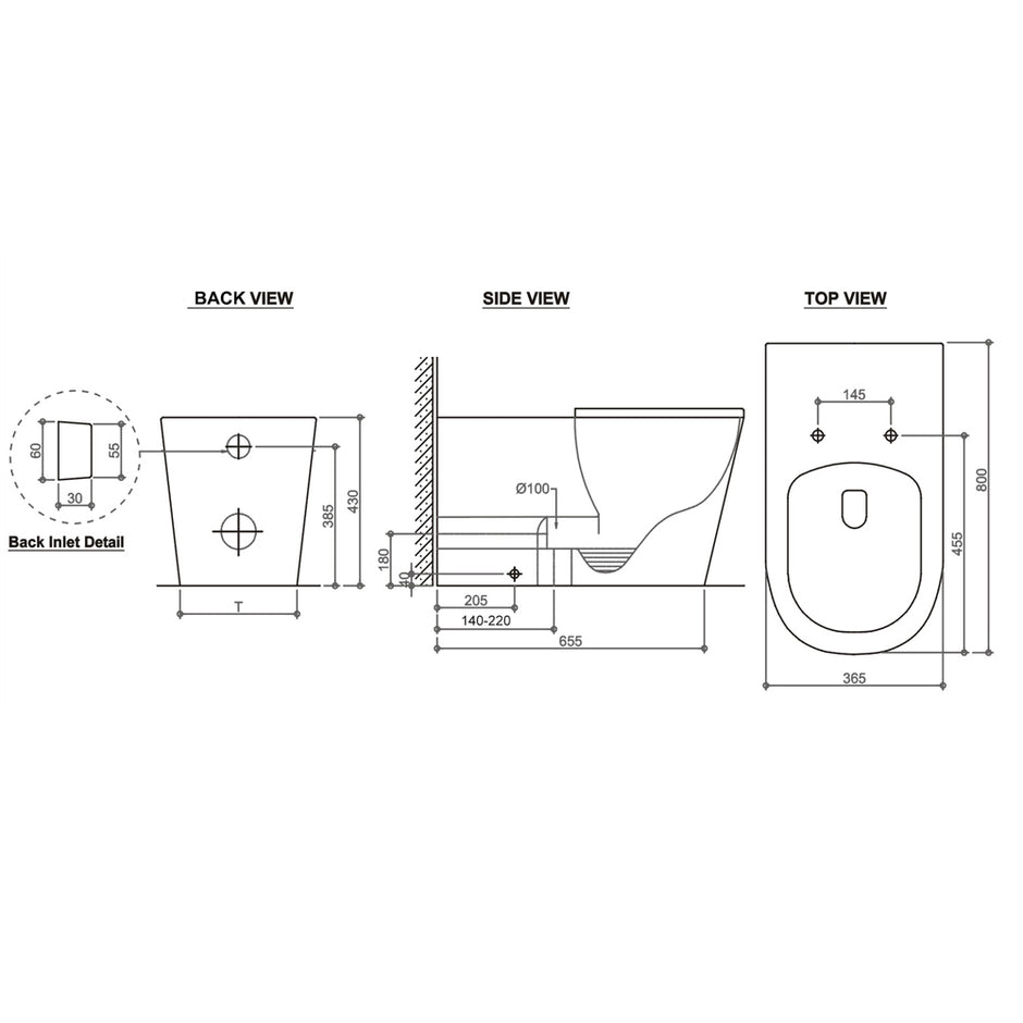Zenmo Supercare Toilet Pan with In-Wall Button