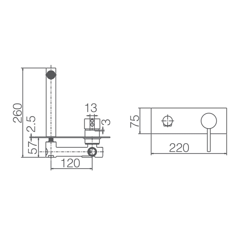 Zenmo Jess Pin Handle Basin and Bath Mixer Set
