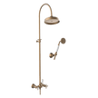 Provincial Twin Overhead Shower with Hand Shower in Bronze