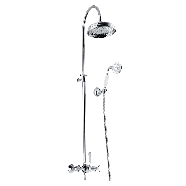 Provincial Twin Overhead Shower with Hand Shower in Chrome
