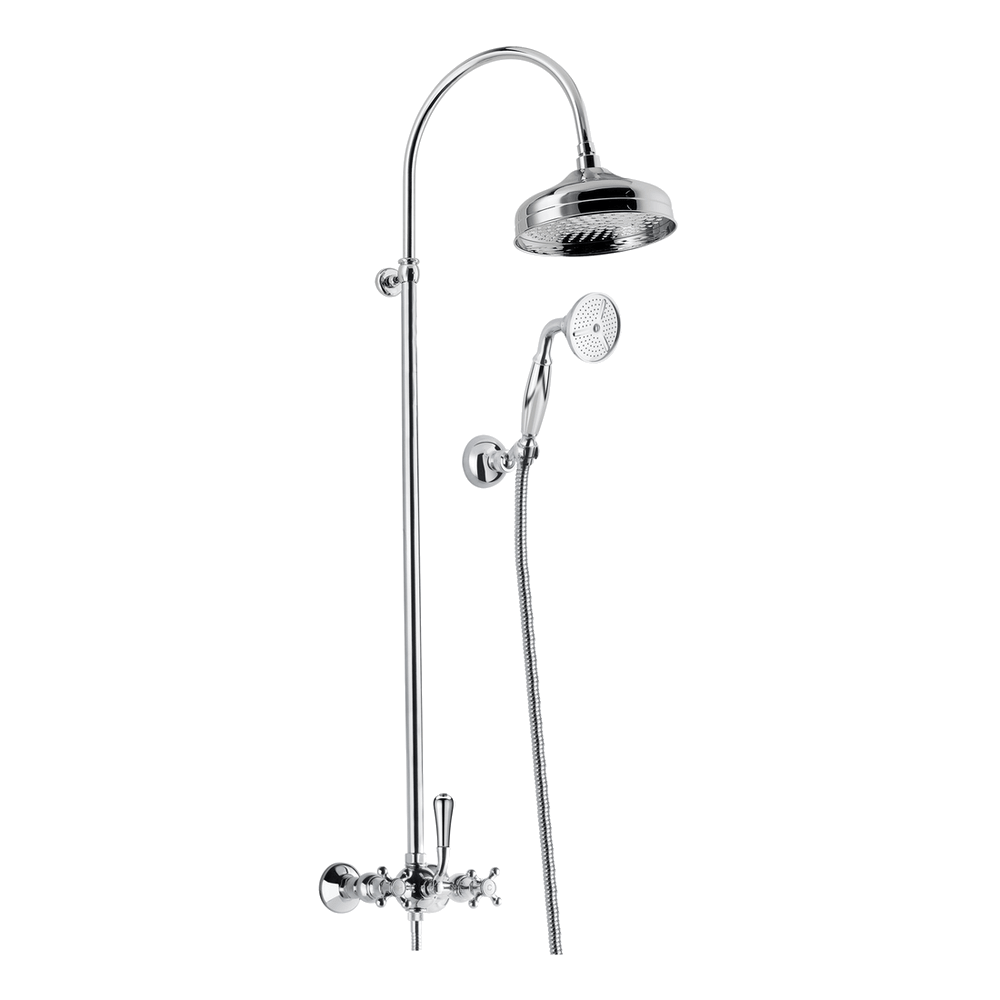 Provincial Twin Overhead Shower with Hand Shower in Black Brushed Nickel