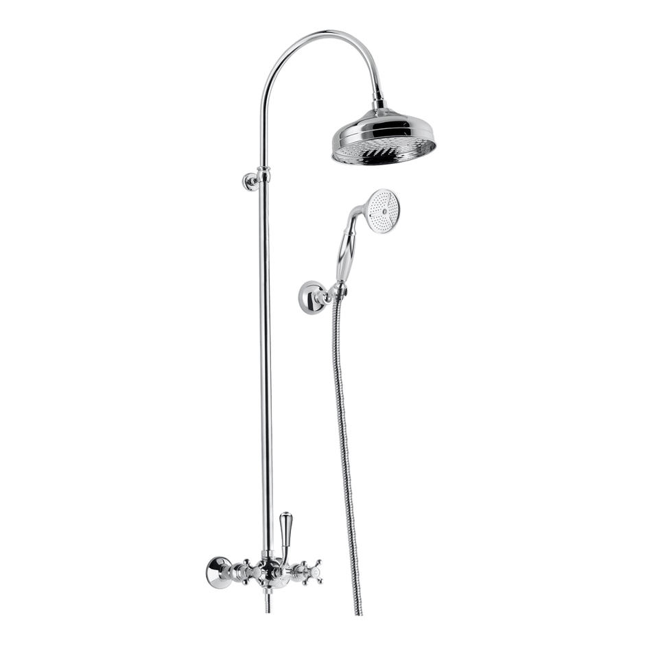 Provincial Twin Overhead Shower with Hand Shower in Black Brushed Nickel