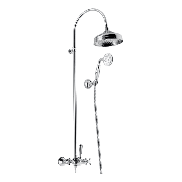 Provincial Twin Overhead Shower with Hand Shower in Black Brushed Nickel