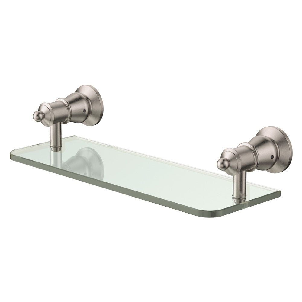 Lillian Glass Shelf in Brushed Nickel