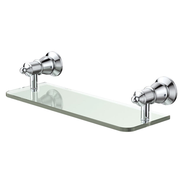 Lillian Glass Shelf in Chrome