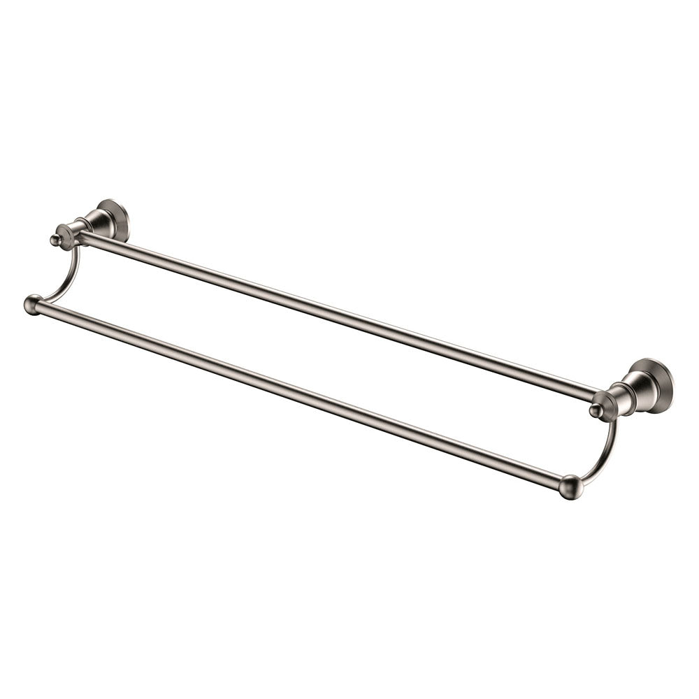 Lillian Double Towel Rail in Brushed Nickel