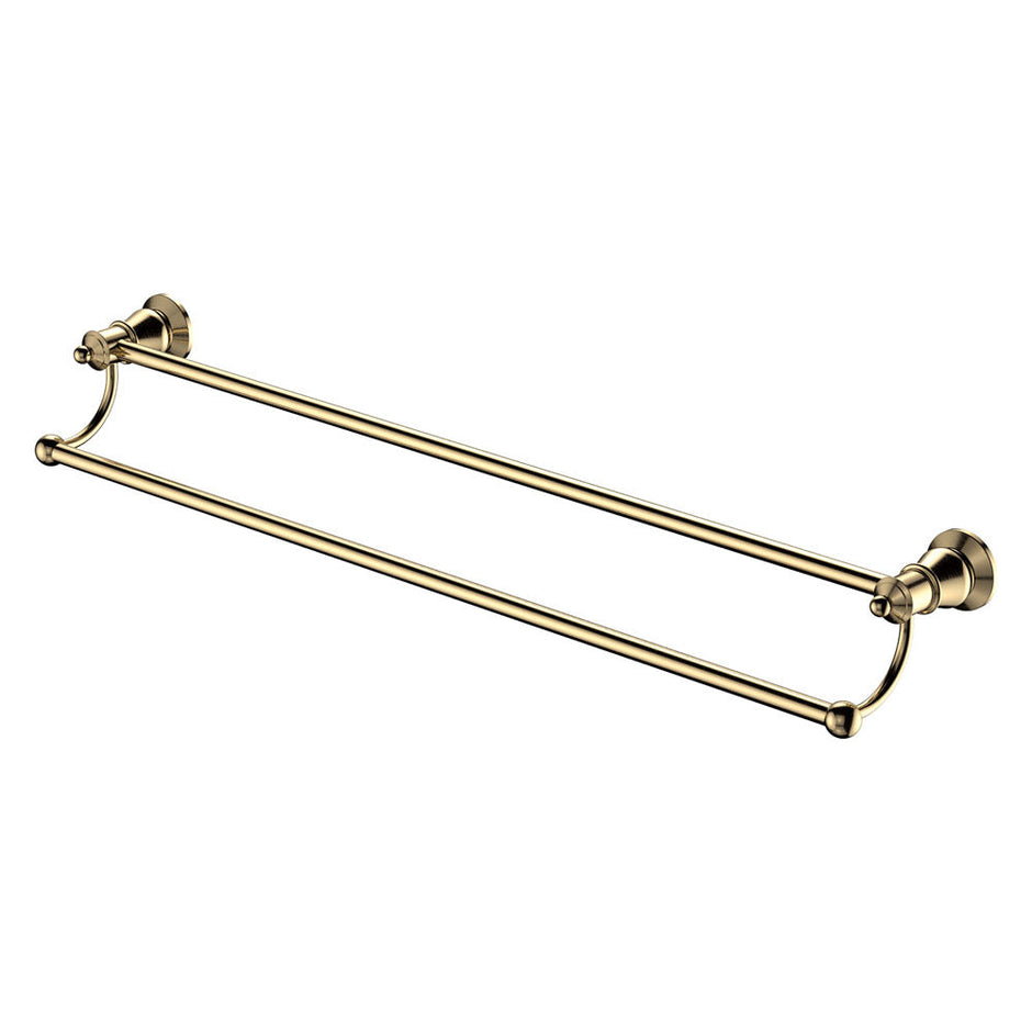 Lillian Double Towel Rail in Urban Brass