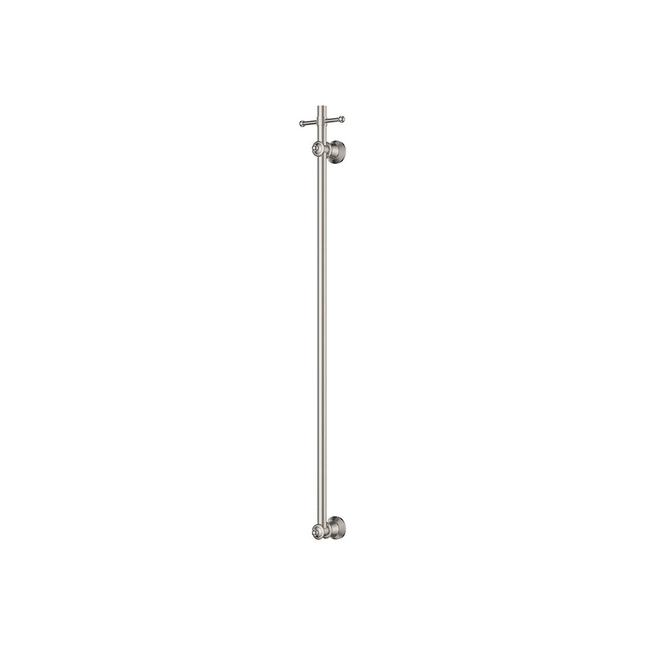 Lillian Vertical Heated Towel Rail, 93 x 1000mm in Brushed Nickel