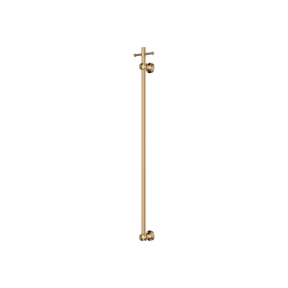 Lillian Vertical Heated Towel Rail, 93 x 1000mm in Urban Brass