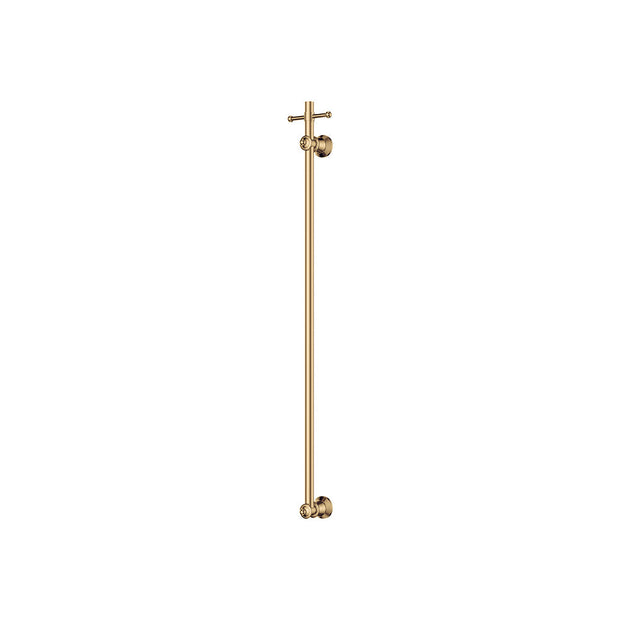 Lillian Vertical Heated Towel Rail, 93 x 1000mm in Urban Brass