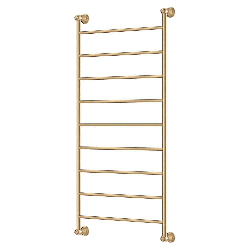 Lillian Heated Towel Rail, 600 x 1200mm in Urban Brass
