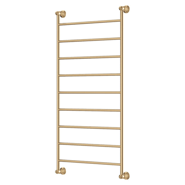 Lillian Heated Towel Rail, 600 x 1200mm in Urban Brass