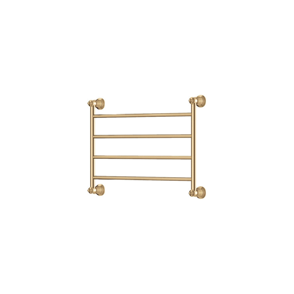 Lillian Heated Towel Rail, 600 x 450mm in Urban Brass