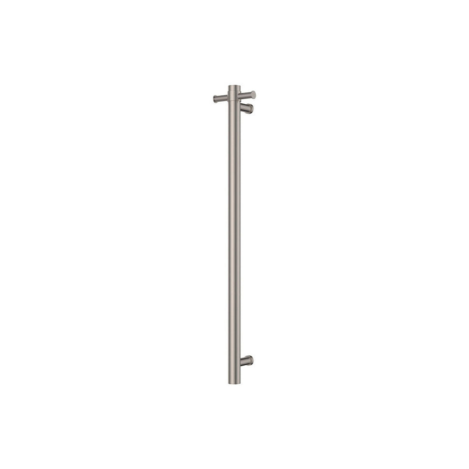 Isabella Vertical Heated Towel Rail, 100 x 900mm in Brushed Nickel
