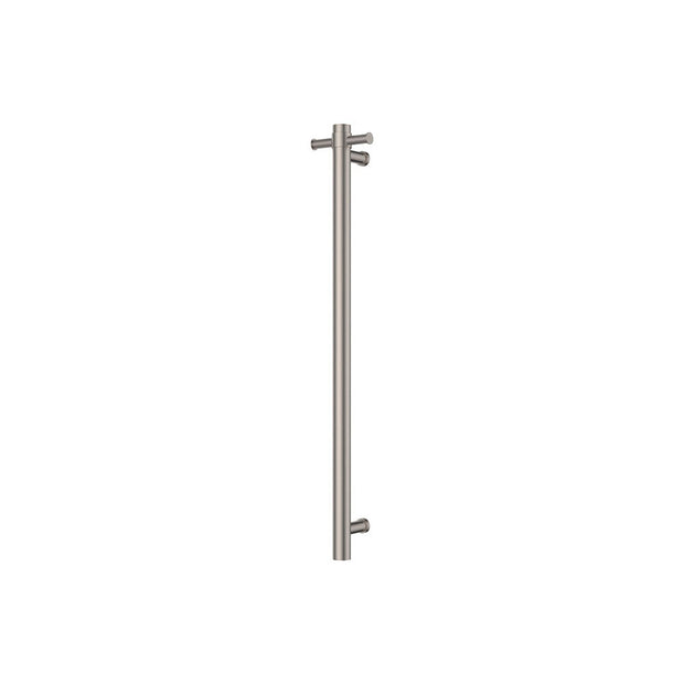 Isabella Vertical Heated Towel Rail, 100 x 900mm in Brushed Nickel