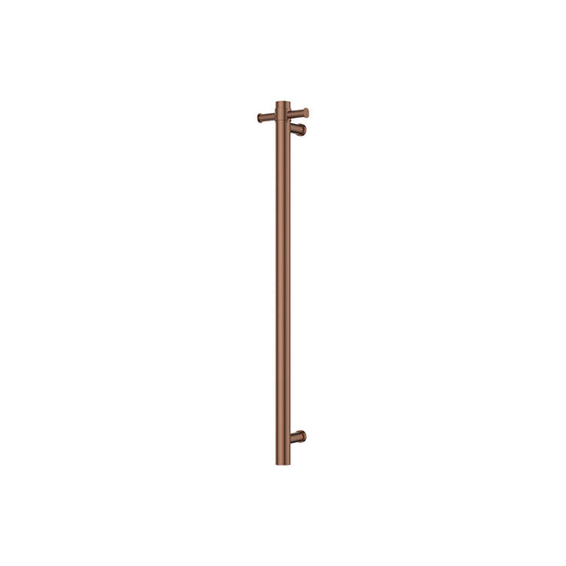 Isabella Vertical Heated Towel Rail, 100 x 900mm in Brushed Copper