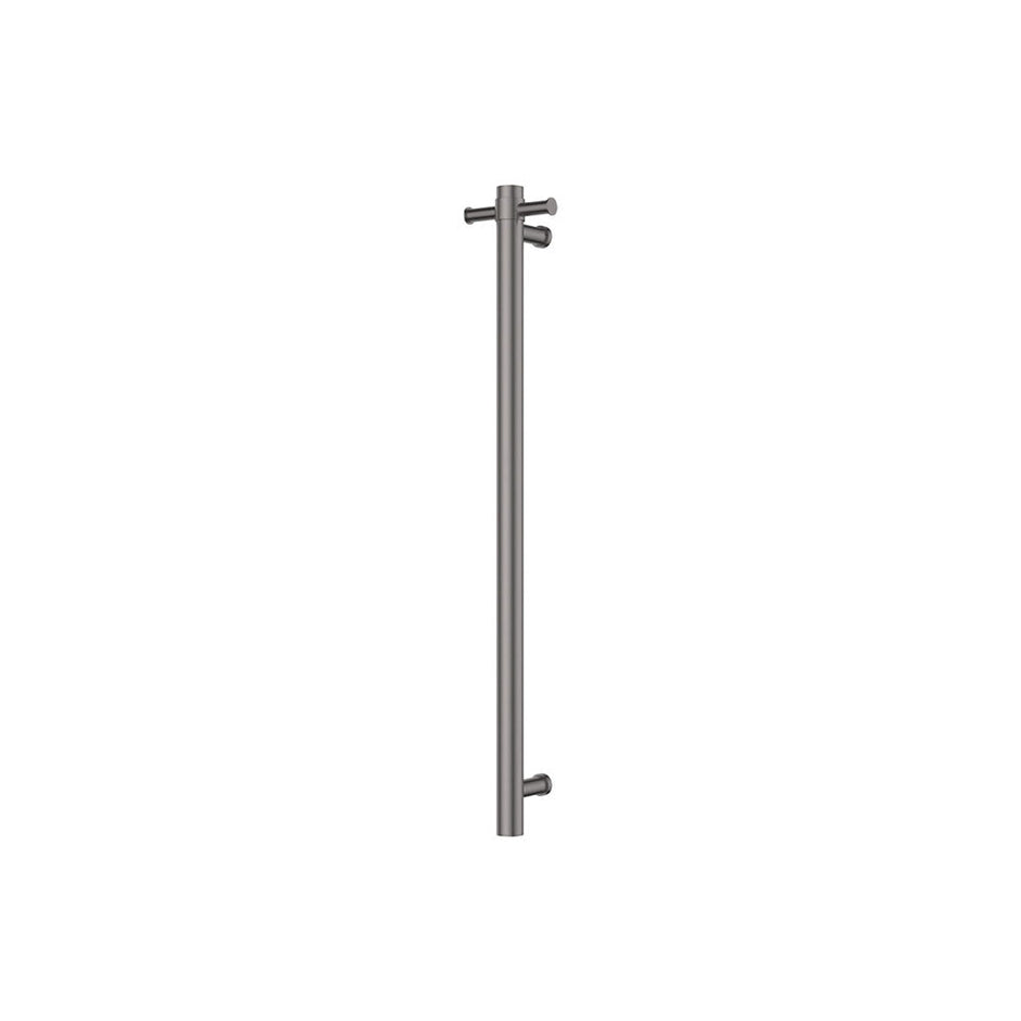 Isabella Vertical Heated Towel Rail, 100 x 900mm in Gun Metal