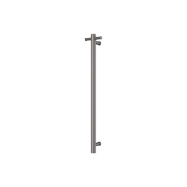 Isabella Vertical Heated Towel Rail, 100 x 900mm in Gun Metal