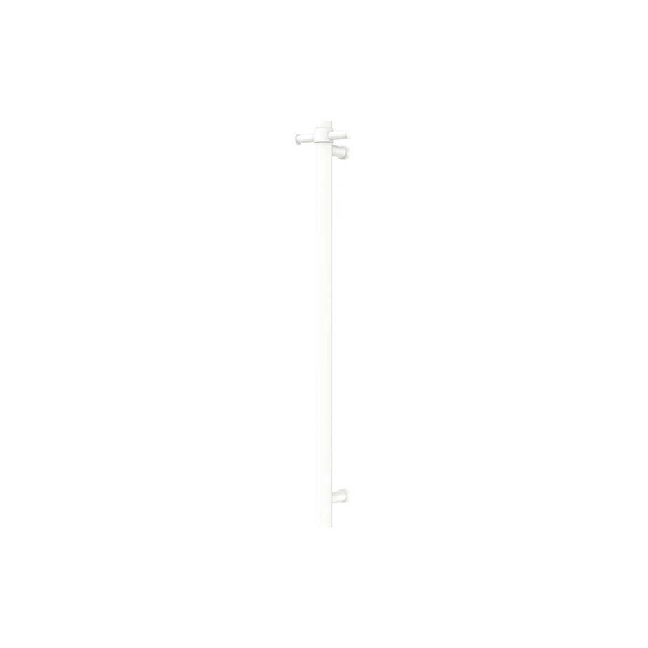 Isabella Vertical Heated Towel Rail, 100 x 900mm in Matte White