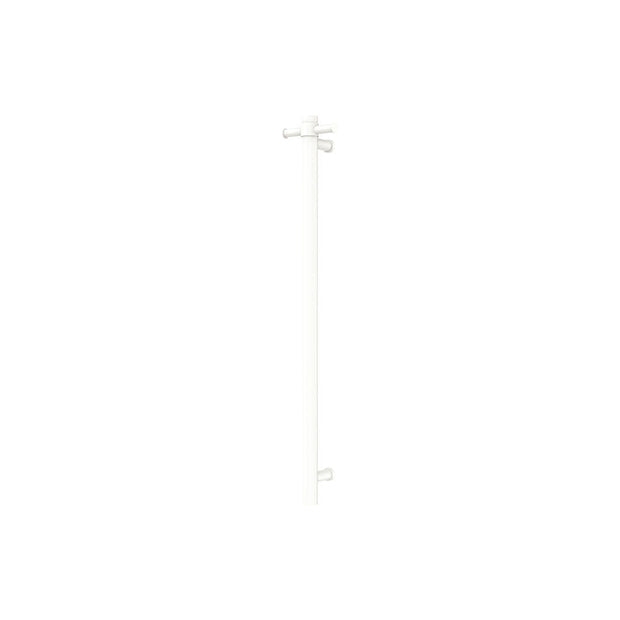 Isabella Vertical Heated Towel Rail, 100 x 900mm in Matte White