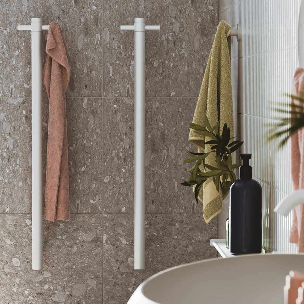 Isabella Vertical Heated Towel Rail, 100 x 900mm
