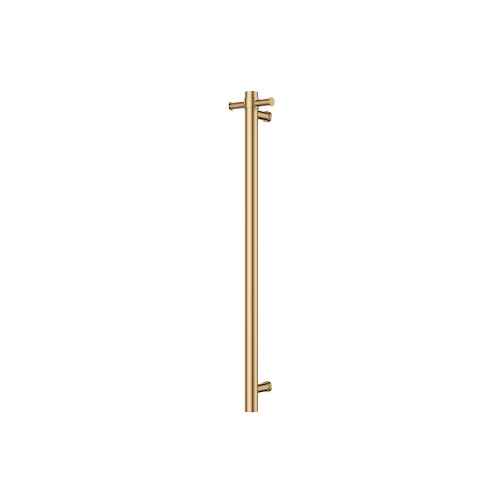 Isabella Vertical Heated Towel Rail, 100 x 900mm in Urban Brass