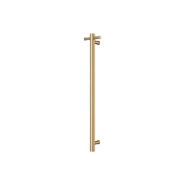Isabella Vertical Heated Towel Rail, 100 x 900mm in Urban Brass