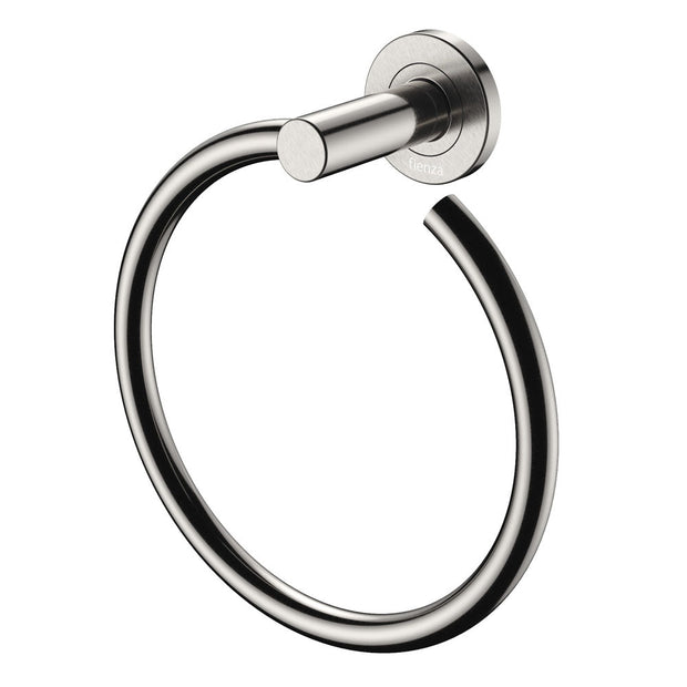 Kaya Hand Towel Ring in Brushed Nickel