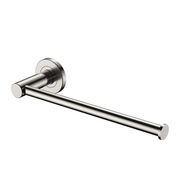 Kaya Hand Towel Rail / Toilet Roll Holder in Brushed Nickel
